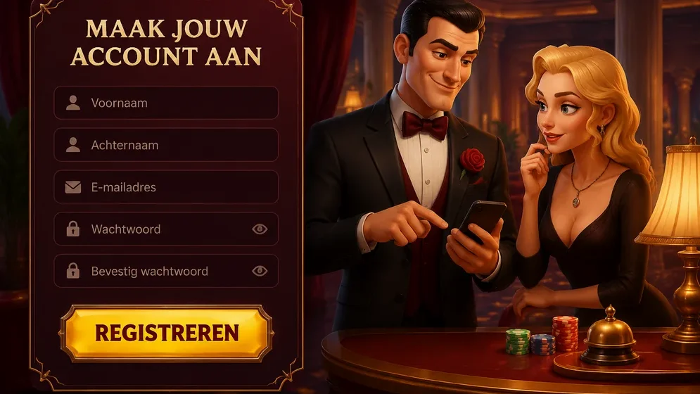 registratieformulier met invulvelden en wachtwoordveld