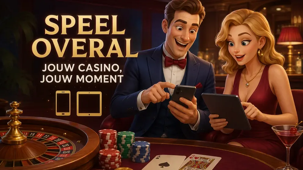 smartphone en tablet met Casoola spellen in de mobiele browser